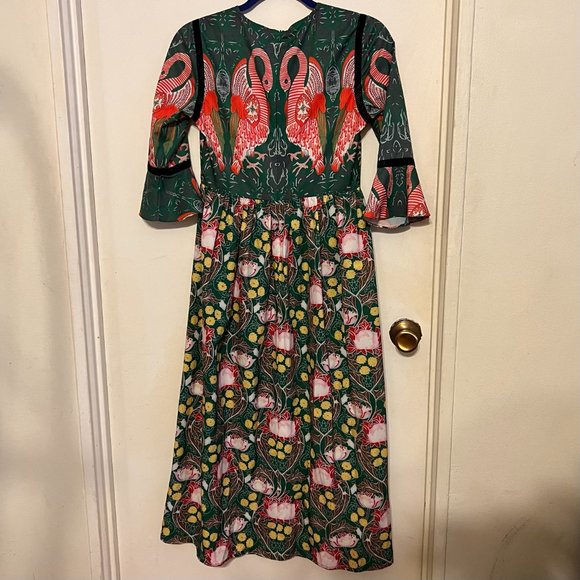 Camino Couture maxi dress green flamingo sz 6 / UK10 - Picture 10 of 14